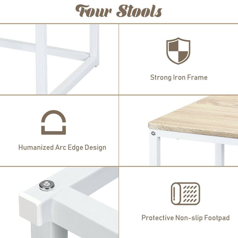 5 pcs Dining Table And Chairs Set Compact Space Bar