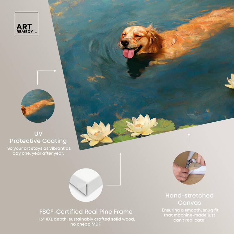 Pond Pup II Canvas by Art Remedy, Gallery Wrapped