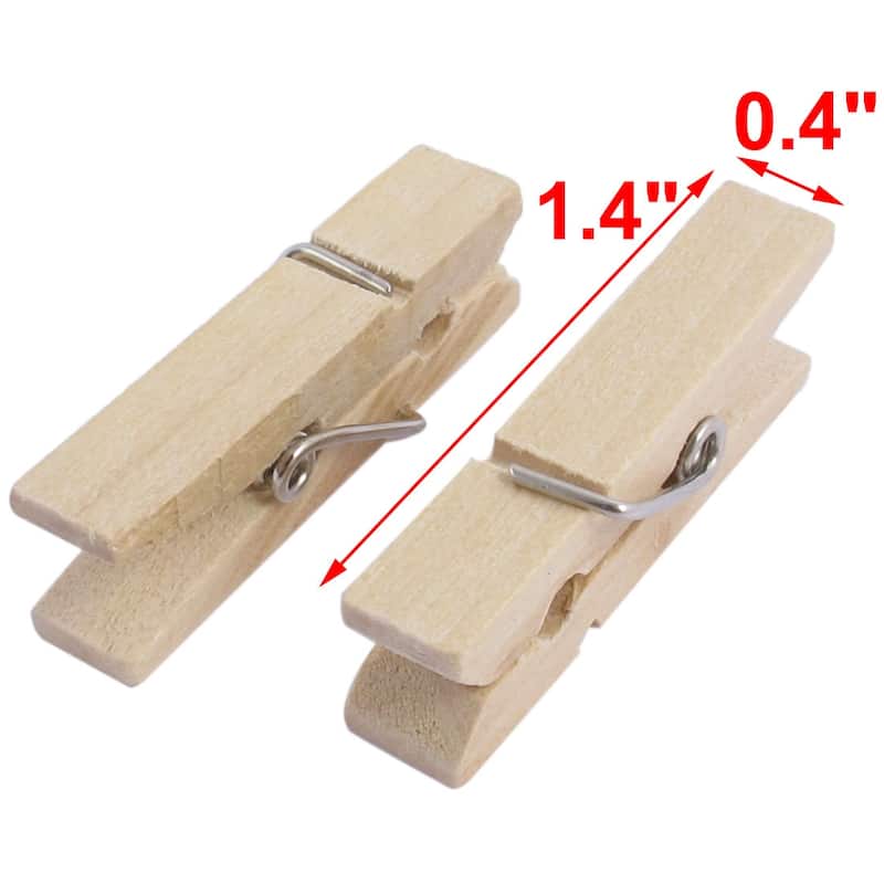 Household Wooden Photos Crafts Laundry Hanging Spring Clamp Clothes Pins - Wood Color