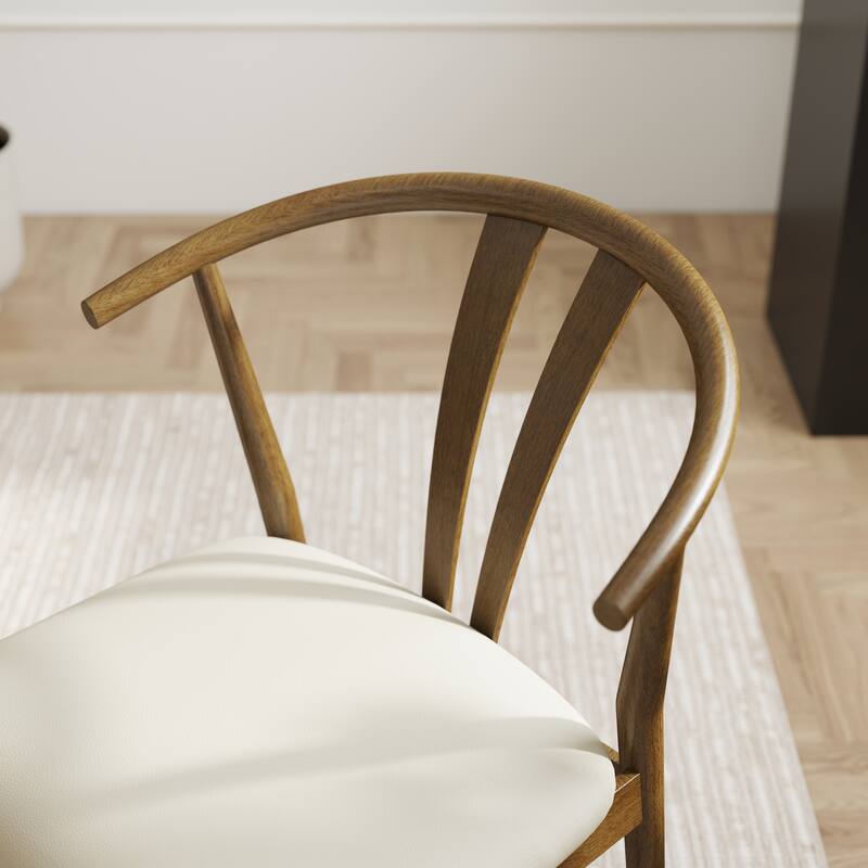 Roundhill Furniture Lavin Modern 5-Piece Dining Set, Walnut Finished Dining Table with 4 Curved Back Chairs