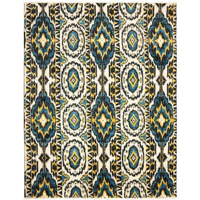 SAFAVIEH Couture Hand-knotted Calcutta Kethe Ikat Modern Wool Rug