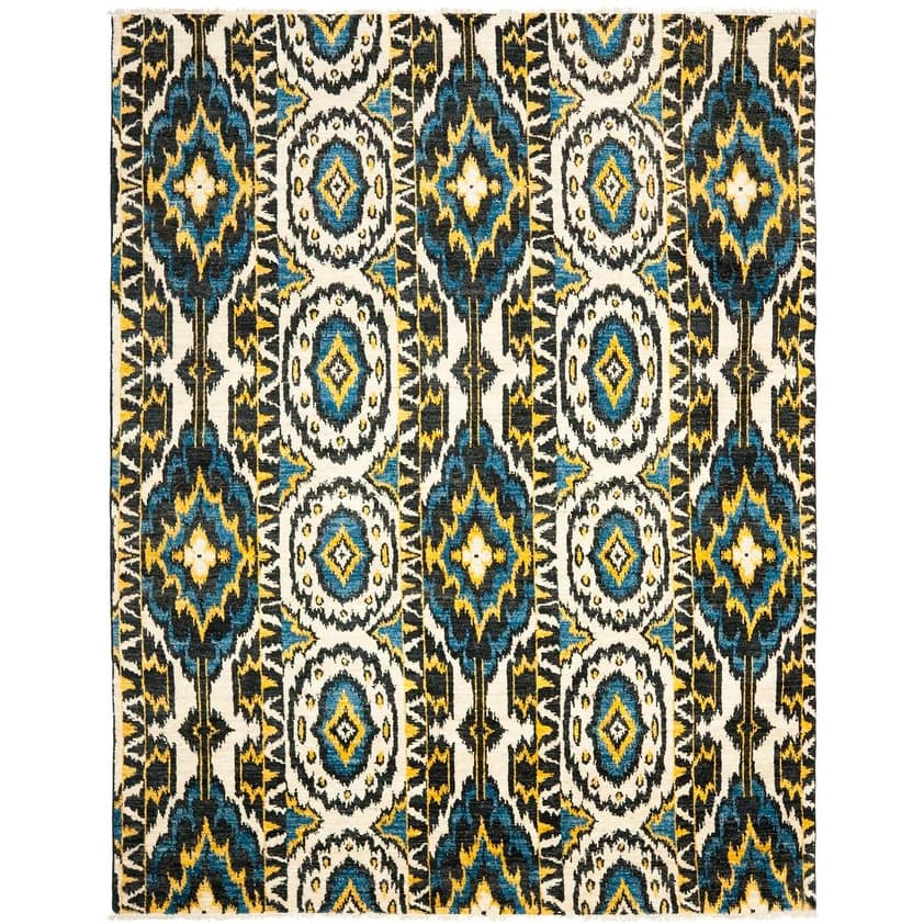 SAFAVIEH Couture Hand-knotted Calcutta Kethe Ikat Modern Wool Rug