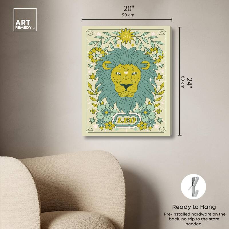 Leo Stars Card Canvas by Art Remedy, Gallery Wrapped