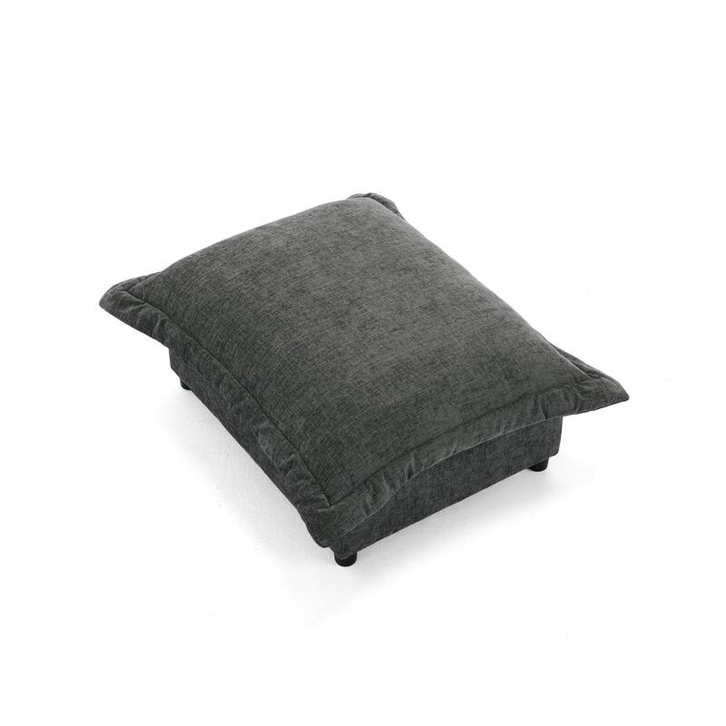 37"W Oversized Upholstered Chenille Rectangle Cloud Ottoman