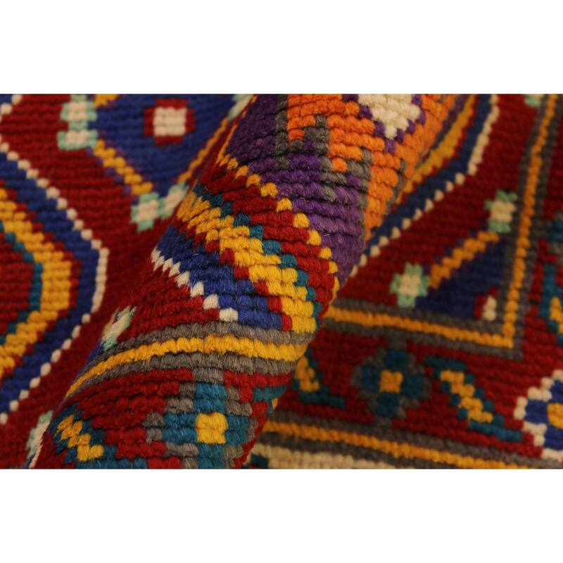 Bohemian Balochi Hancock Red/Beige Hand Knotted Wool Rug - 3'5'' x 4'10''