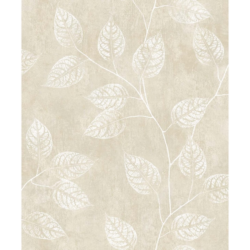 Seabrook Designs Branch Trail Silhouette Nonwoven Unpasted Wallpaper - 20.9 in. W x 33 ft. L - Summer Sand