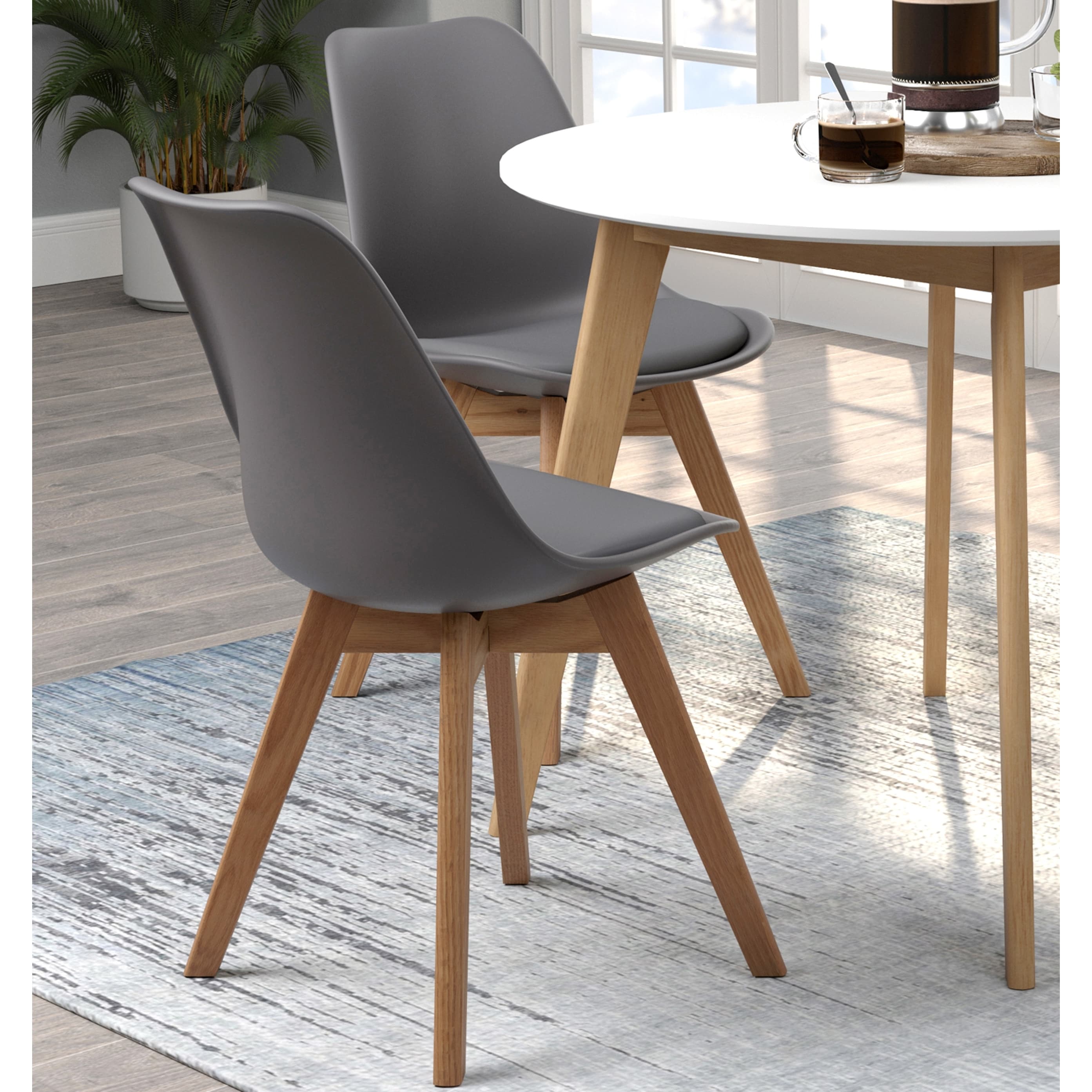 Grey painted sale oak dining chairs