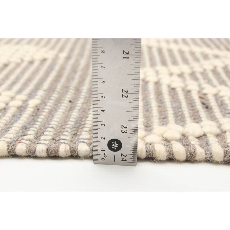 ECARPETGALLERY Braid weave Sienna Brown Wool Rug - 5'11 x 9'1