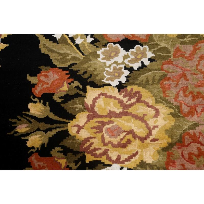 Wool/ Silk Vegetable Dye Aubusson Oriental Area Rug Handmade Carpet - 5'11" x 8'1"