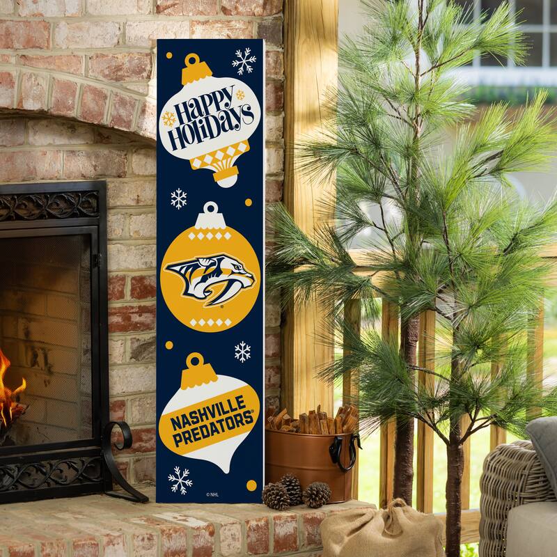 47" Double Sided Seasonal Porch Leaner, Nashville Predators - 47" x 11.25" - Christmas