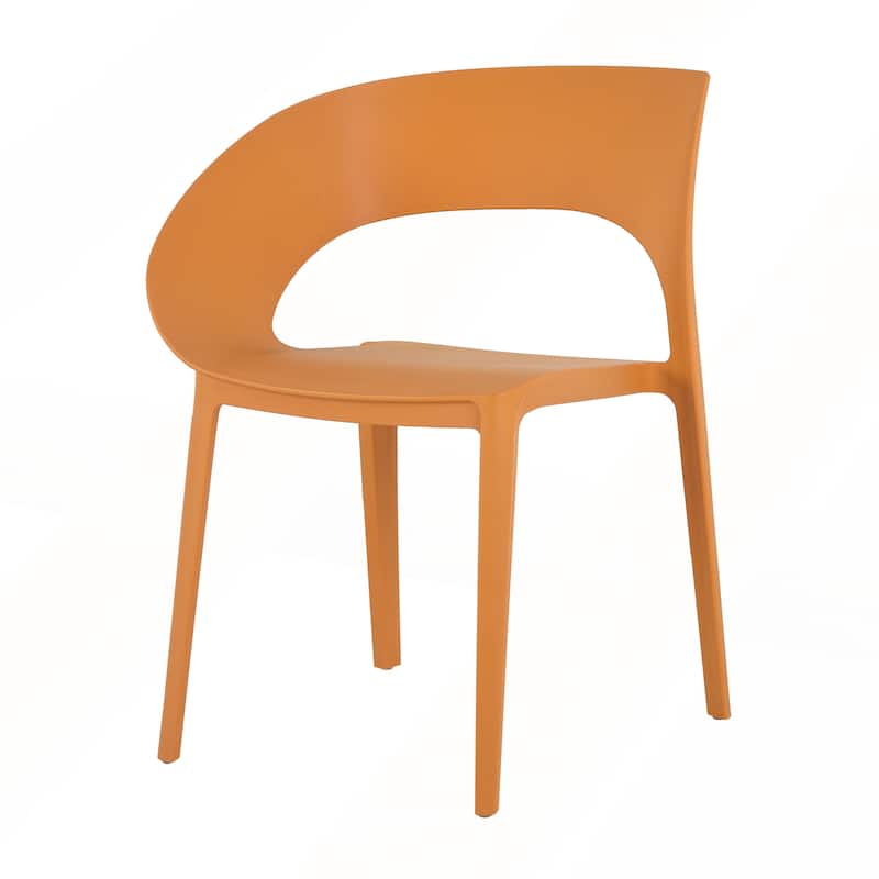 Polypropylene Single-Side Chair for Indoor and Outdoor Use Set of 4