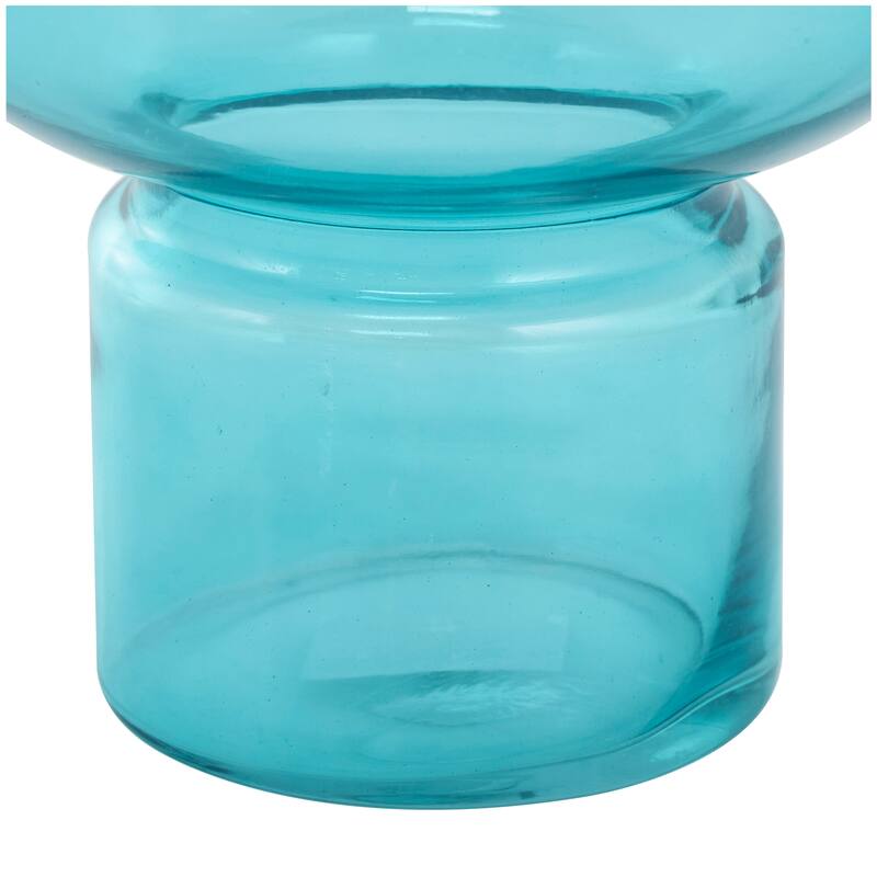 Blue, Green or Orange Glass Round Vase with Varying Shapes and Sizes (Set of 3)
