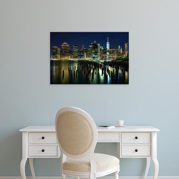 Easy Art Prints James McLoughlin's 'New York at Night VII' Premium Canvas Art