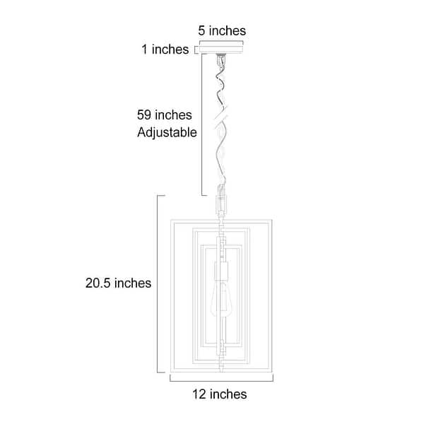 Modern Farmhouse Kitchen Black Mini Pendant Hanging Ceiling Fixture - W12"xH20.4"