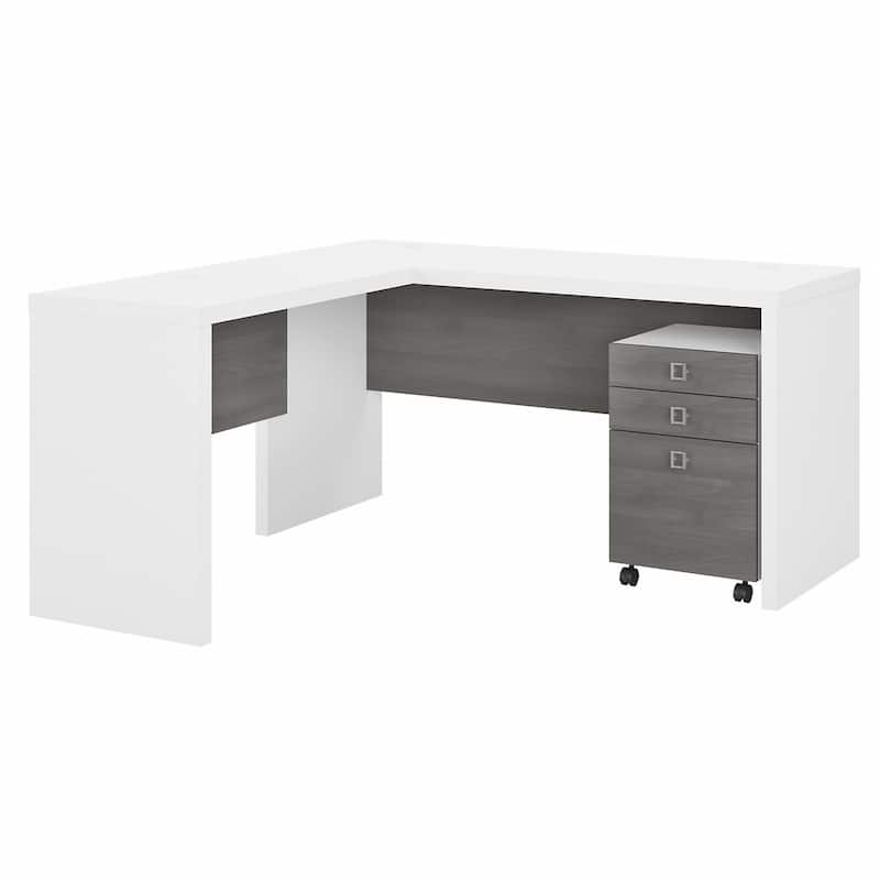 Echo L Shaped Desk with Mobile File Cabinet by Bush Business Furniture