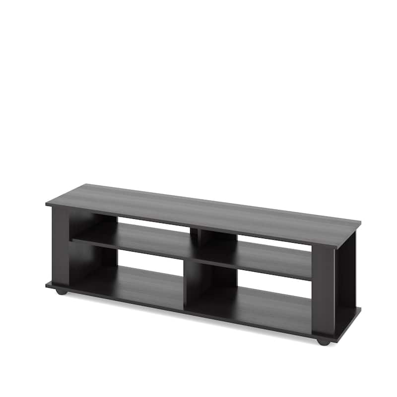 Bakersfield Black Wooden TV Stand, for TVs up to 75"