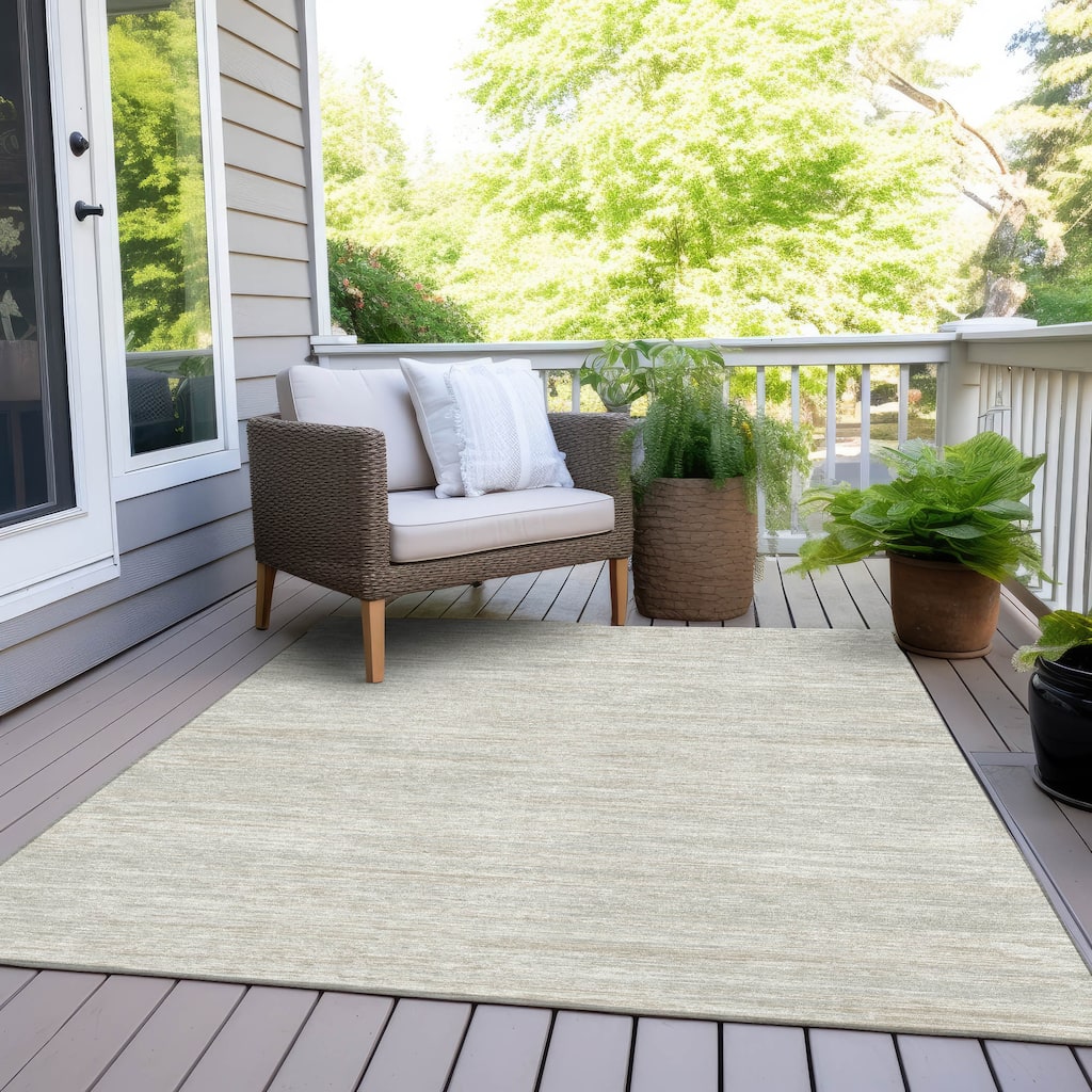 Machine Washable Indoor/ Outdoor Chantille Abstract Stripe Rug