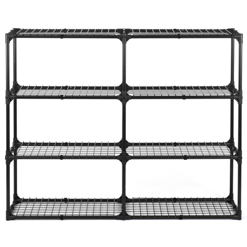 4-shelf Wire Rack With Cover(2 Pack), Versatile Design Heavy Duty Storage Shelf