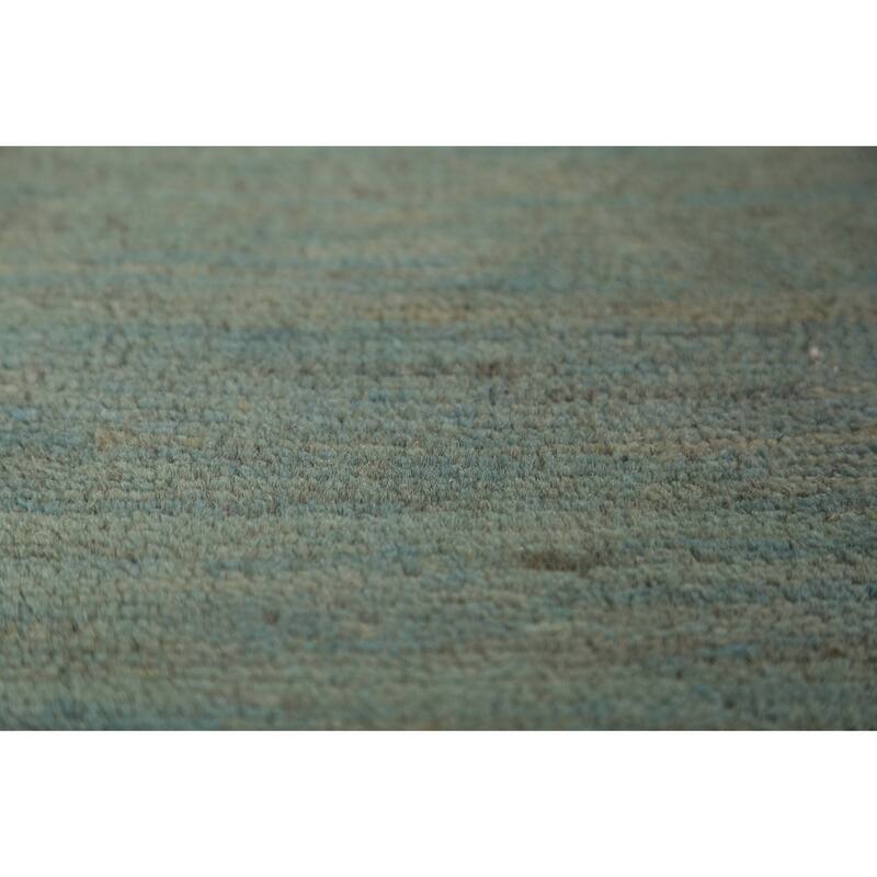Aqua Green & Blue Modern Gabbeh Oriental Rug Hand-Knotted Wool Carpet - 3'9" x 5'10"