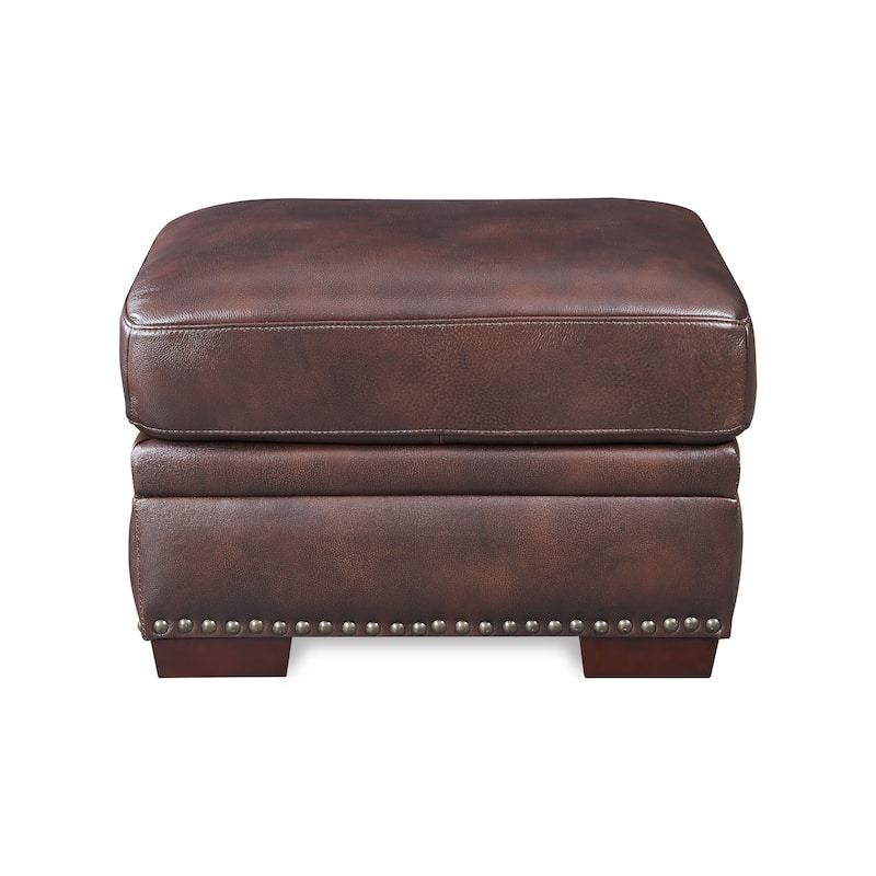 Toulouse Top Grain Leather Ottoman