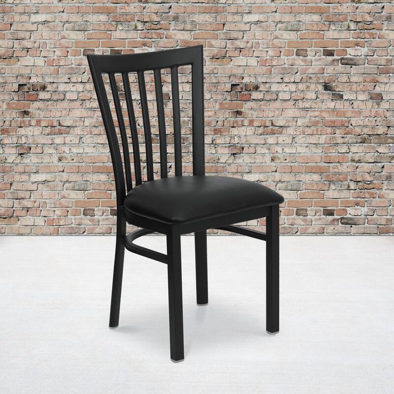 School House Back Metal Restaurant Chair - 17.25"W x 18.75"D x 34.75"H - 17.25"W x 18.75"D x 34.75"H