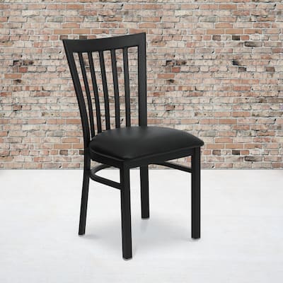 School House Back Metal Restaurant Chair - 17.25"W x 18.75"D x 34.75"H - 17.25"W x 18.75"D x 34.75"H