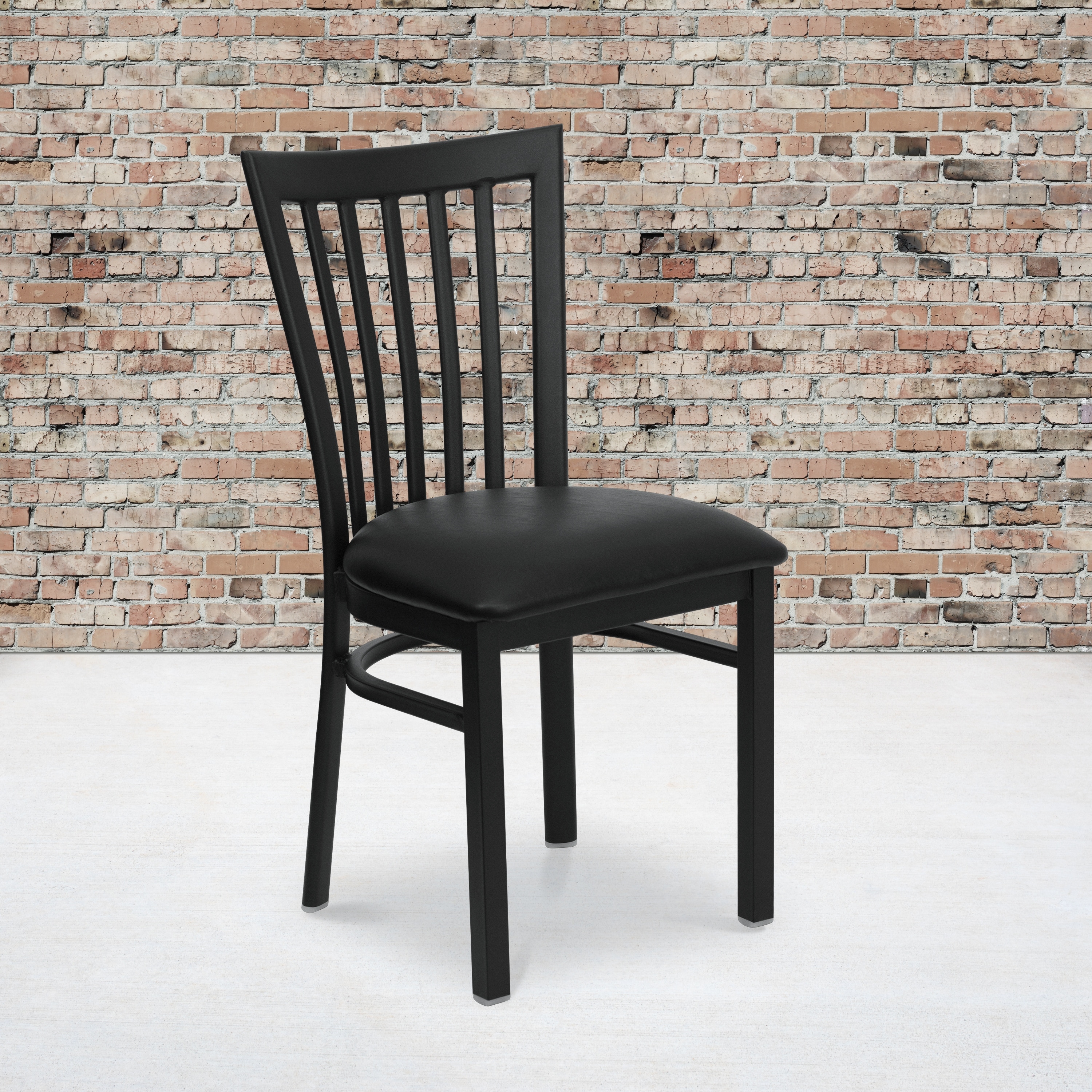 School House Back Metal Restaurant Chair - 17.25"W x 18.75"D x 34.75"H - 17.25"W x 18.75"D x 34.75"H