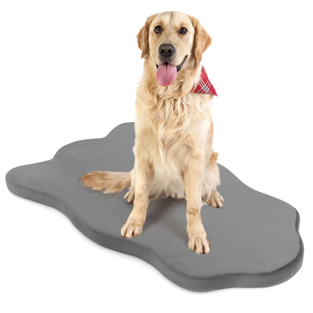 Gymax Dog Sleeping Mat Waterproof Dog Crate Pad Bed Mat with Memory