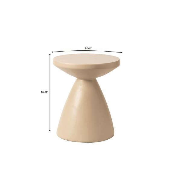 Dune 17-Inch Round Side Table in Fiberstone Accent End Table