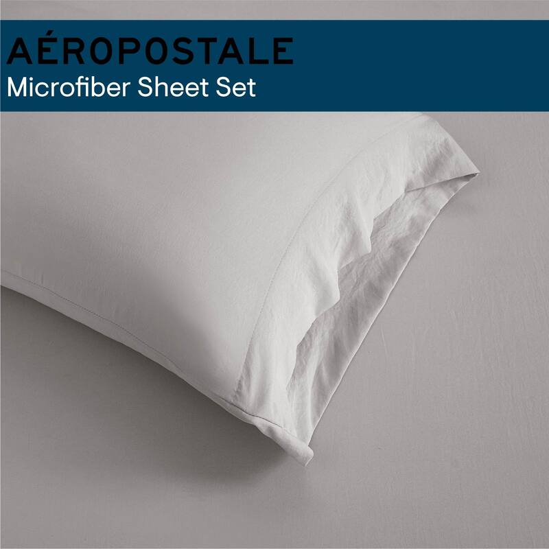 Aeropostale Premium All Season Microfiber Grey Sheet Set