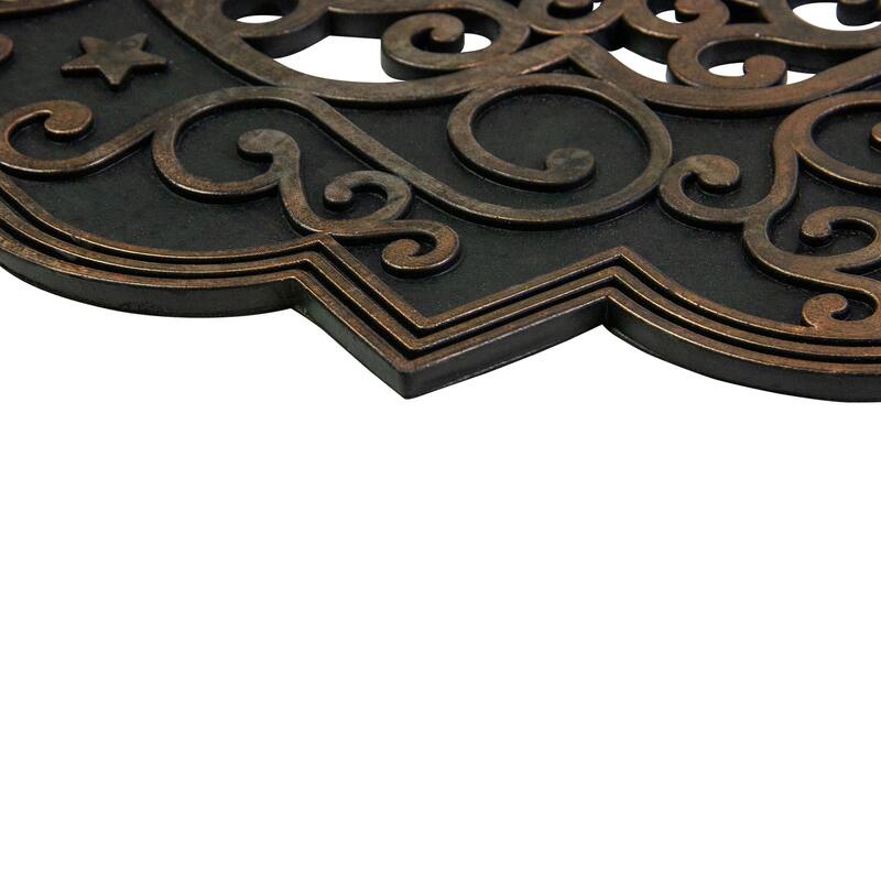 Black and Copper Reindeer "Merry Christmas" Doormat 18" x 30"