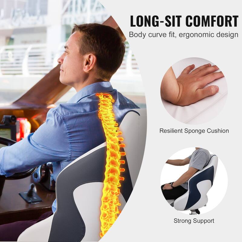 Captain Bucket Seat Boat Seat, Flip Up Boat Seat, with Thickened Sponge Padding, Flip-up Bolster Boat Captain Chair