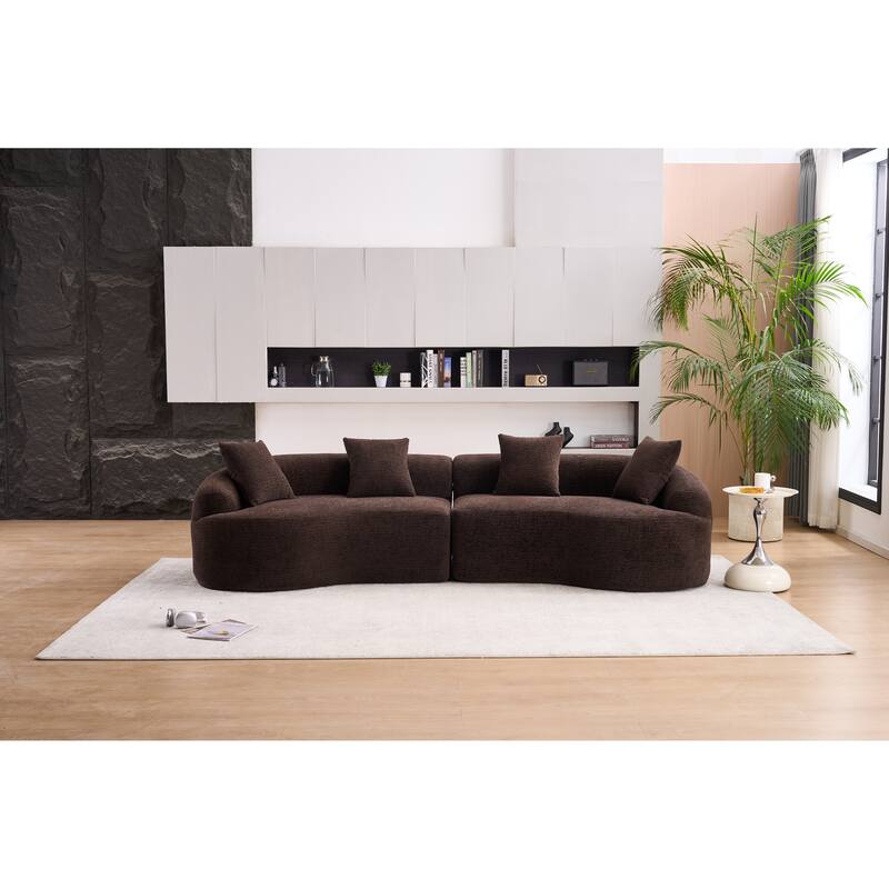 Home Furniture Sleeper 4 Seater Sectional Sofa with 4 Pillows
