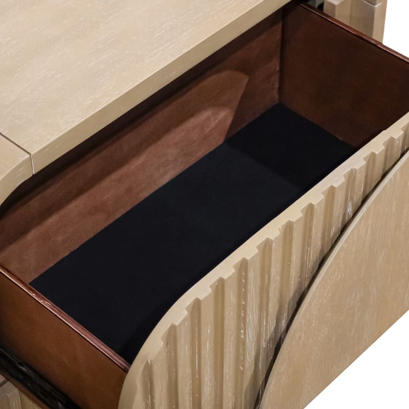 Furniture of America Adrienne Modern Natural Solid Wood 2-Drawer Nightstand With USB Ports