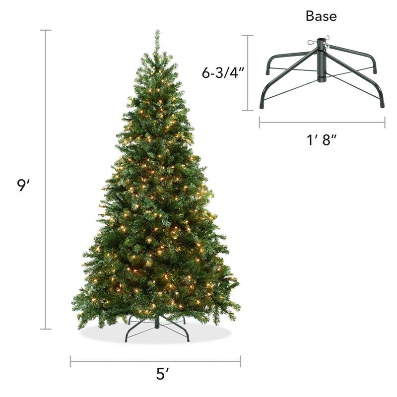 PreLit Realistic Green Spruce Artificial Christmas Tree Stand
