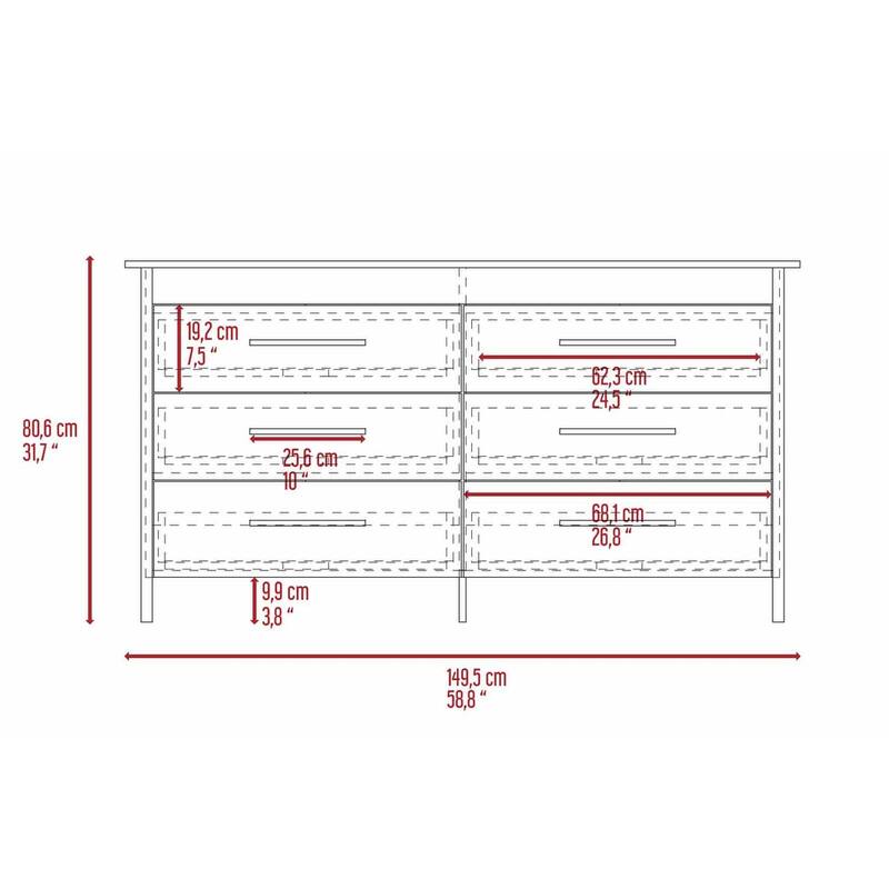 Southington 6-Drawer Rectangle Dresser