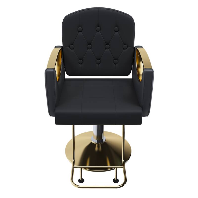 Roomfitters Professional Hydraulic Salon Chair with 360° Swivel, Heavy Duty Barber Stylist Chair with Gold Base
