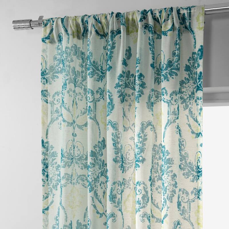 Exclusive Fabrics Terrace Printed Faux Linen Sheer Curtain (1 Panel)