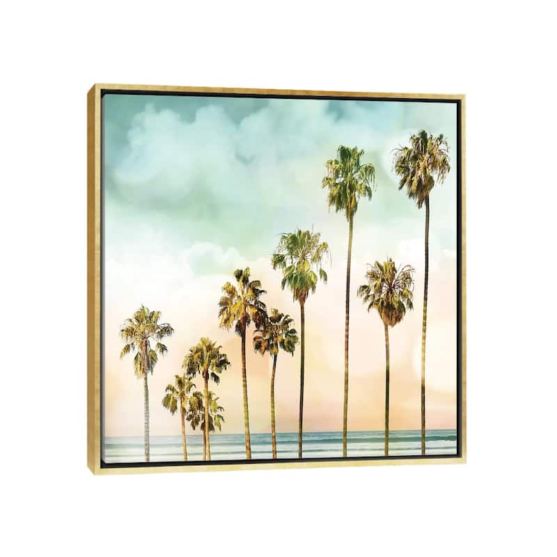 iCanvas "Beach Palms I" by Devon Davis Framed Canvas Print - Gold - 26x26
