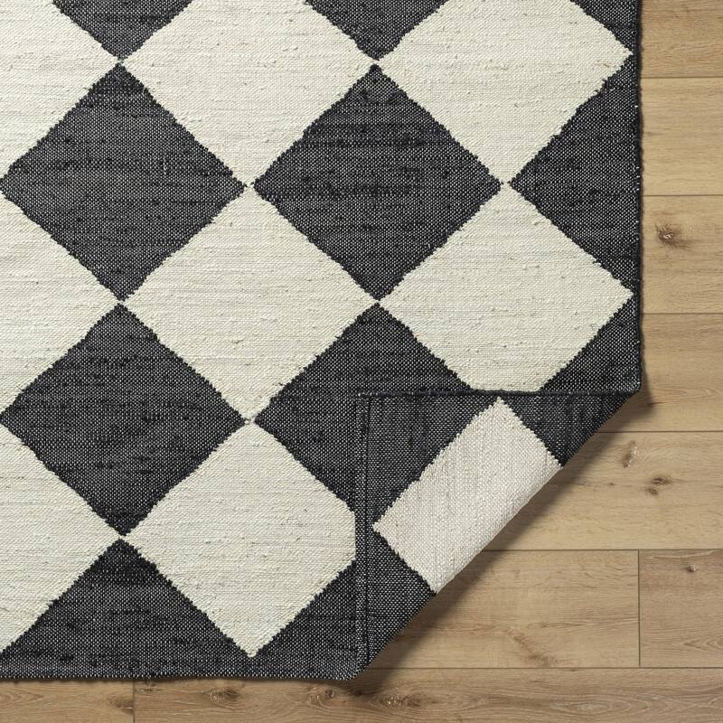 Wilfredo Transitional Checkered Jute Area Rug