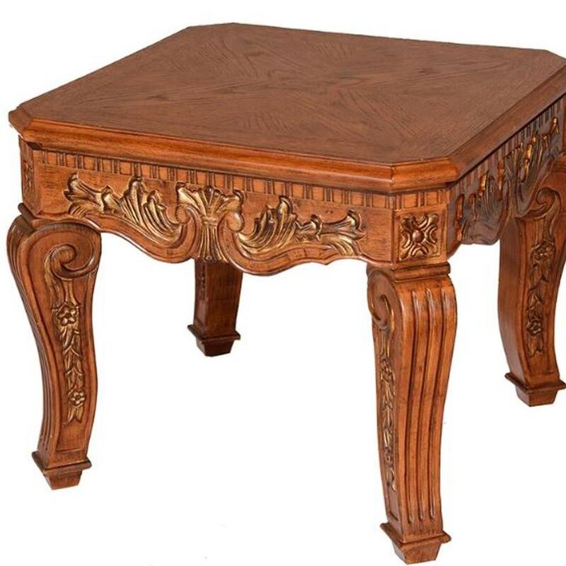 HomeRoots 23" Oak Wood Square End Table - 25.50 in. x 22.50 in. x 25.50 in.
