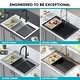 preview thumbnail 14 of 146, KRAUS Bellucci Workstation Topmount Drop-in Granite Kitchen Sink