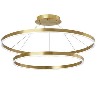 Modern Chandelier 97W Aged Brass Pendant Light - Dining Room Kitchen Foyer - 7