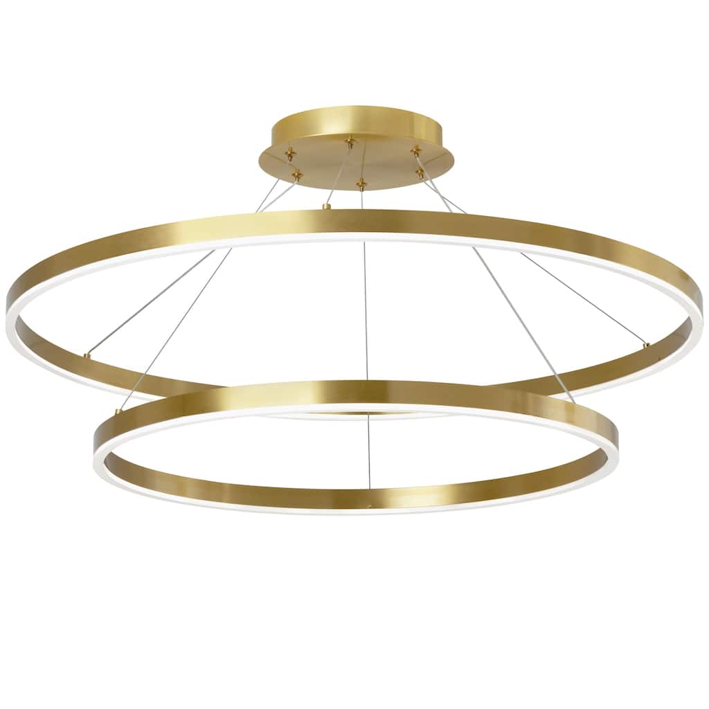 Modern Chandelier 97W Aged Brass Pendant Light - Dining Room Kitchen Foyer - 7