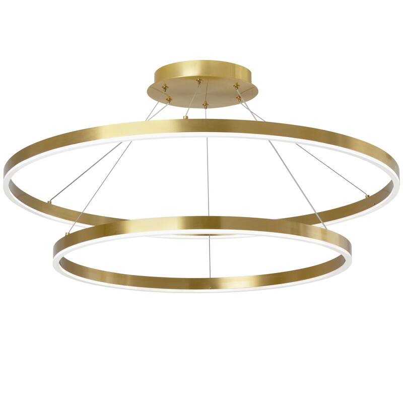 Modern Chandelier 97W Aged Brass Pendant Light - Dining Room Kitchen Foyer - 7