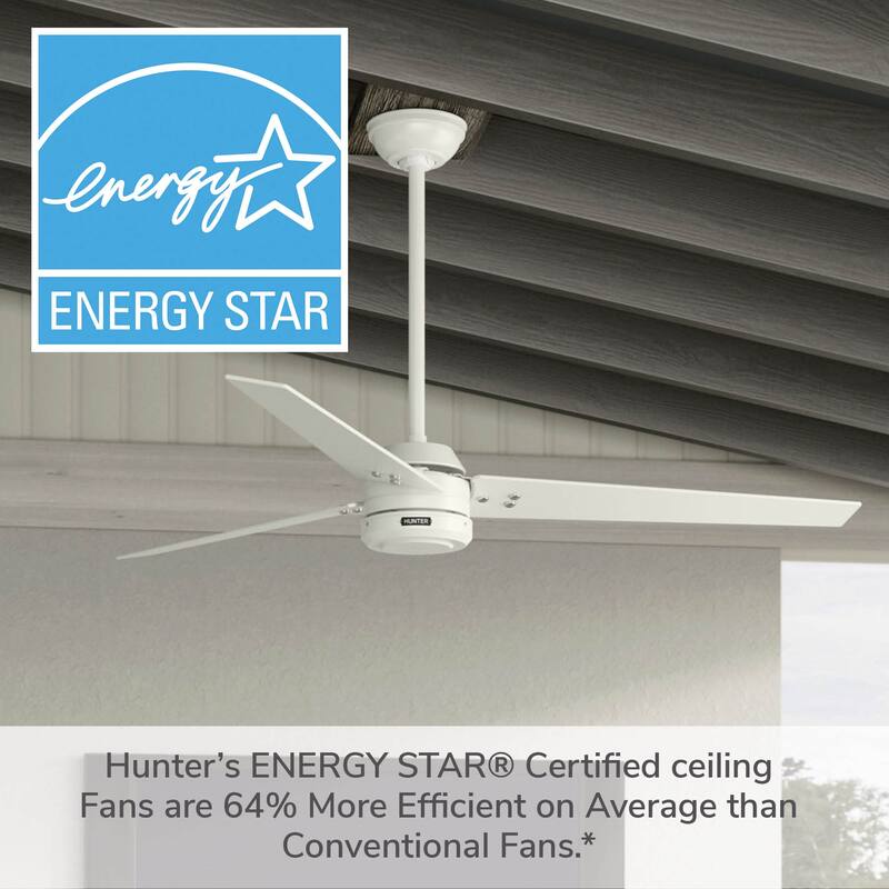 Hunter 60" Cassius ENERGY STAR® Ceiling Fan and Wall Control - Damp Rated - Farmhouse, Transitional, Industrial, Casual