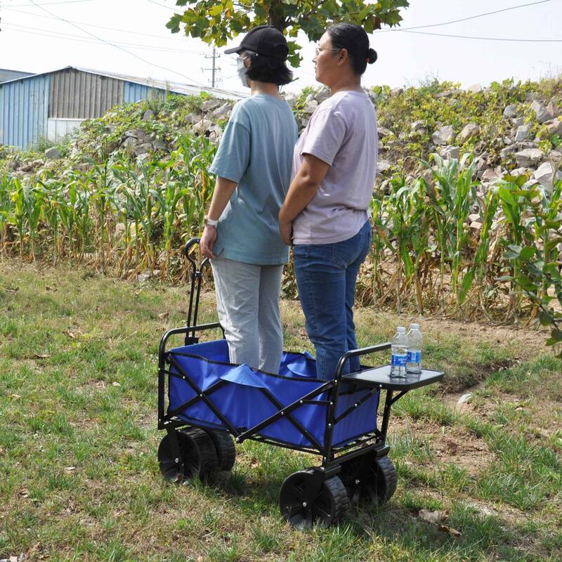 Foldable Garden Utility Cart with 360° Rotating Wheels, Supports 150 lbs