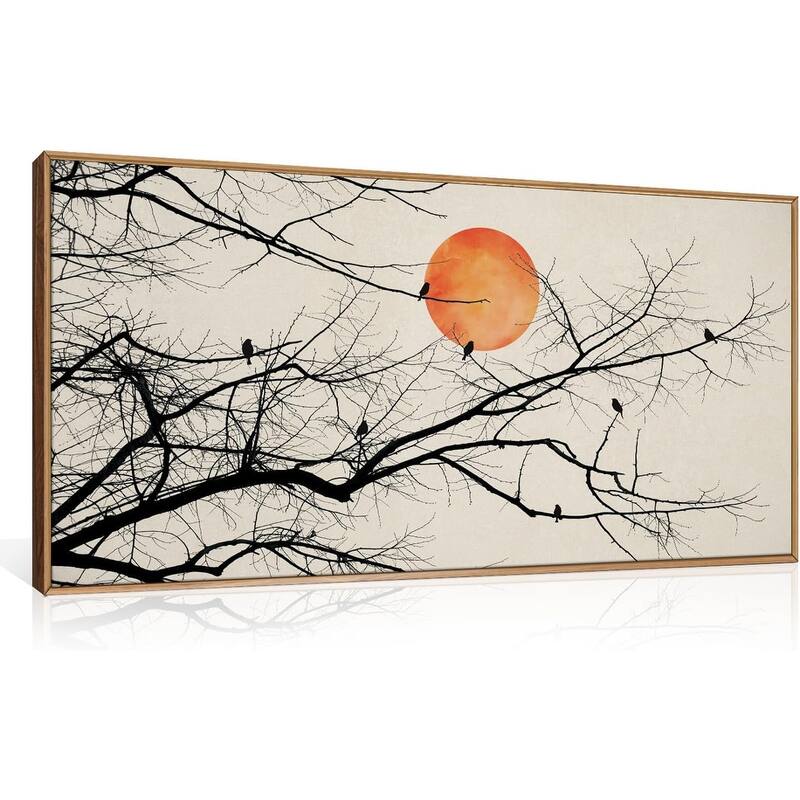 Retro Tree Drawing Wall Decor, Nature Botanical Wall Painting - 20 x 40