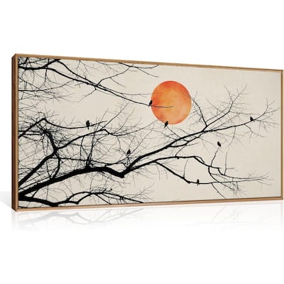 Retro Tree Drawing Wall Decor, Nature Botanical Wall Painting