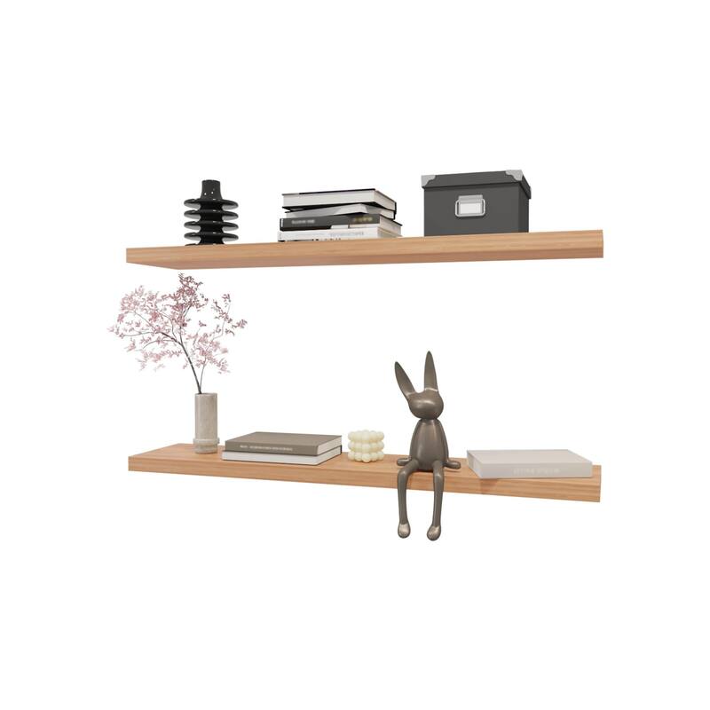 48-Inch Wall-Mounted Floating Shelf Two-Piece Set - N/A